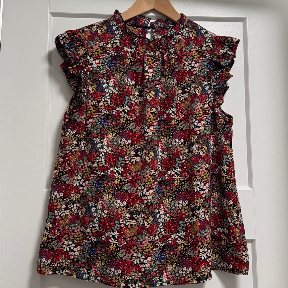 SHEIN Multicolor Floral Ruffle Blouse - Picture 2 of 6